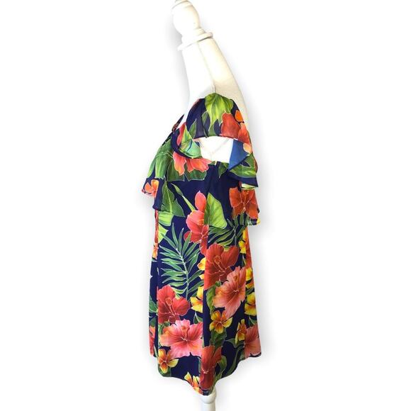 Privacy Please x REVOLVE Norval Dress Button Front Mini Size XS Blue Tropical - Picture 7 of 11